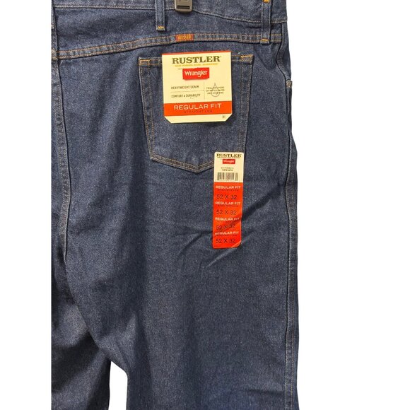 Rustler By Wrangler Mens Regular Fit Jeans 52x32 Blue Denim Cotton Made In Mexic - Picture 9 of 11